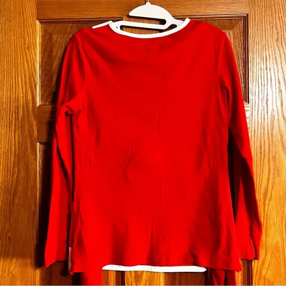 Women’s Christmas Nightwear Themed Pajamas in Red/White Sz LG - Picture 2 of 9